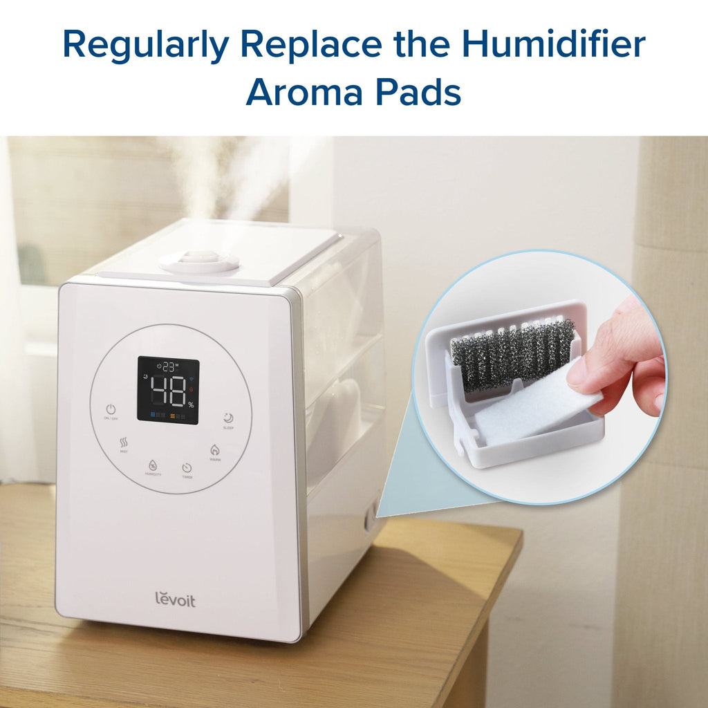 Levoit humidifier with aroma pad replacement: Regularly replace the aroma pad for effective aromatherapy.