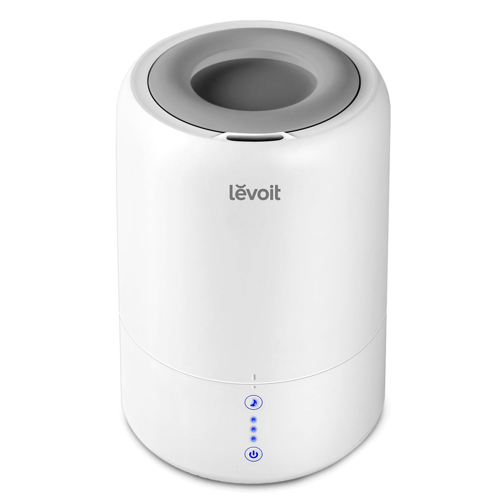 Levoit Dual 100 Ultrasonic Top-Fill Cool Mist 2-in-1 Humidifier & Diffuser, featuring easy-to-use controls for mist and aromatherapy.