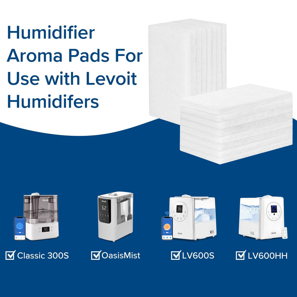 Levoit humidifier aroma pads for Classic 300S, OasisMist, LV600S, and LV600HH models.