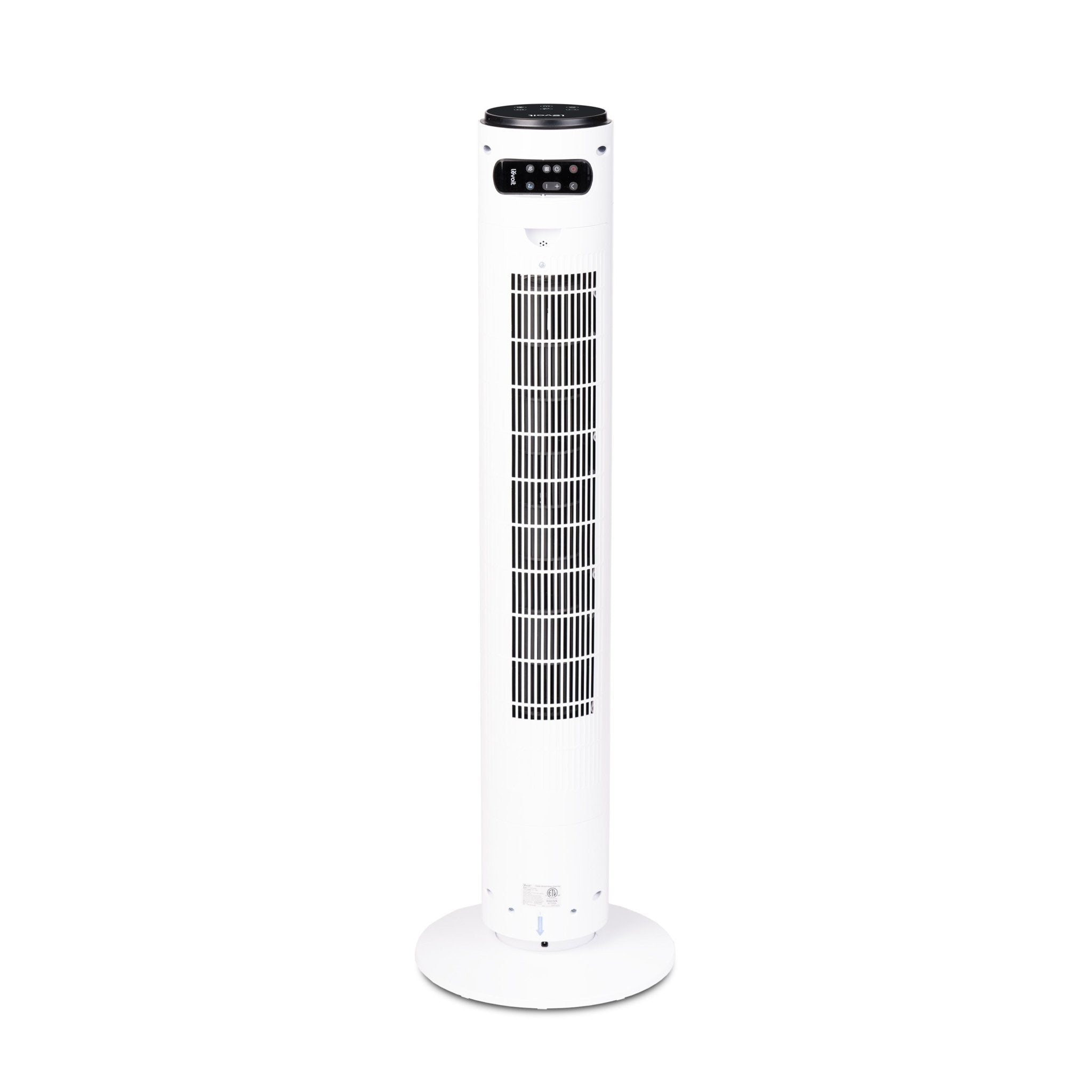 Levoit Classic 42-Inch Smart Tower Fan with easy-to-use control panel and sleek white design