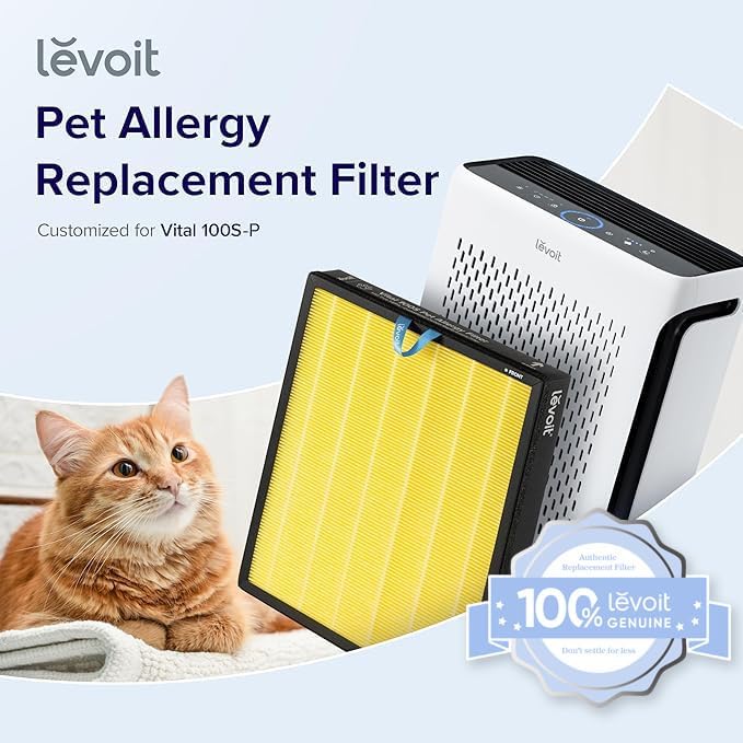 Levoit Vital 200S Pet Allergy Carbon Replacement Filter helps neutralize odors,smoke, fumes, and VOCs