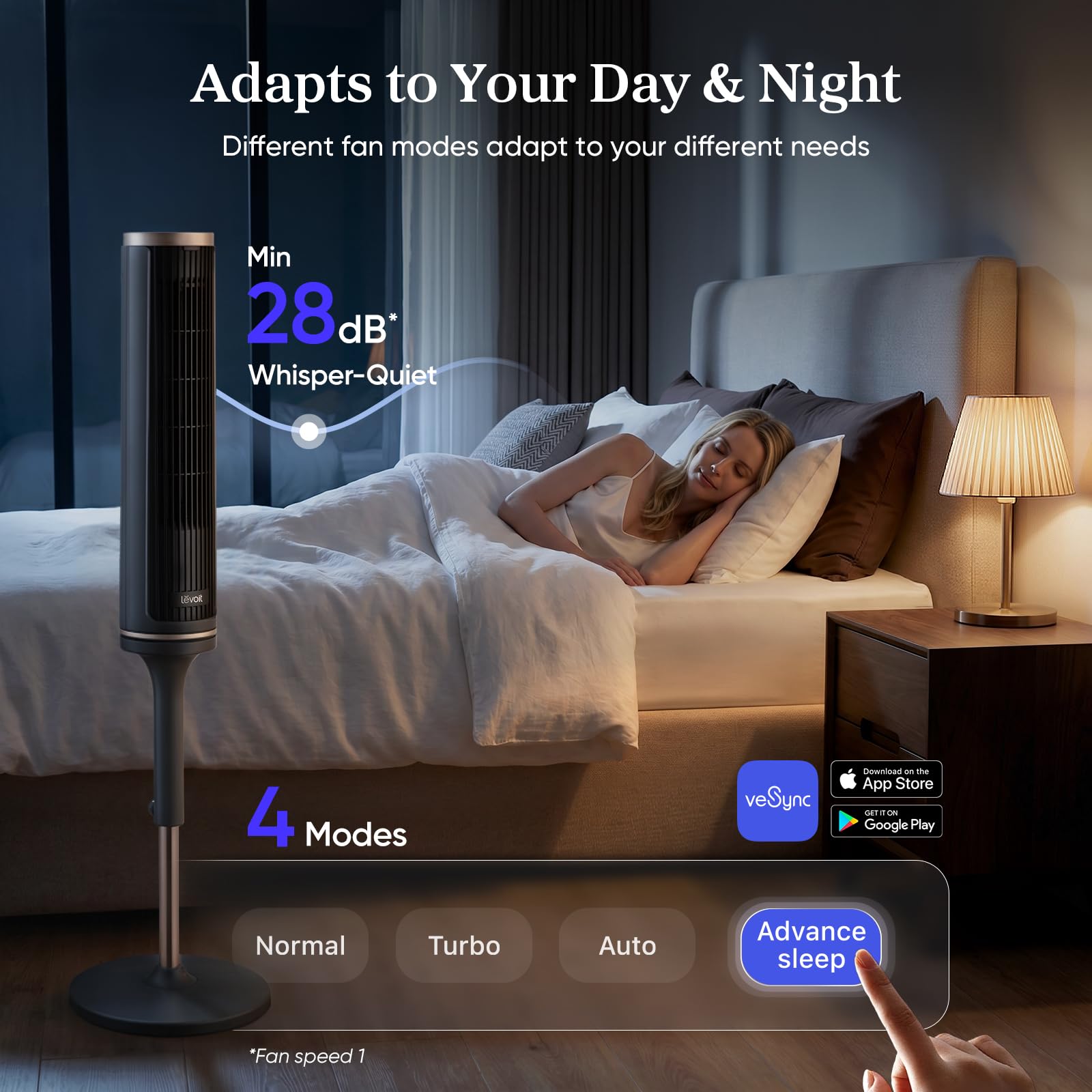 LEVOIT Windi Lift Smart Tower Fan - Levoit