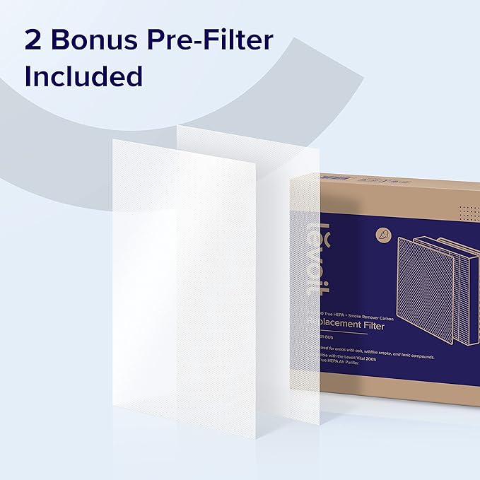 Levoit Vital 200S-P Smoke Remover Carbon Replacement Filter- 2 Bonus Pre-Filter Included