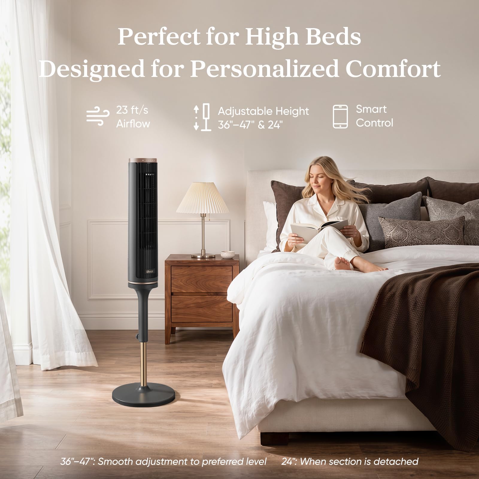 LEVOIT Windi Lift Smart Tower Fan - Levoit