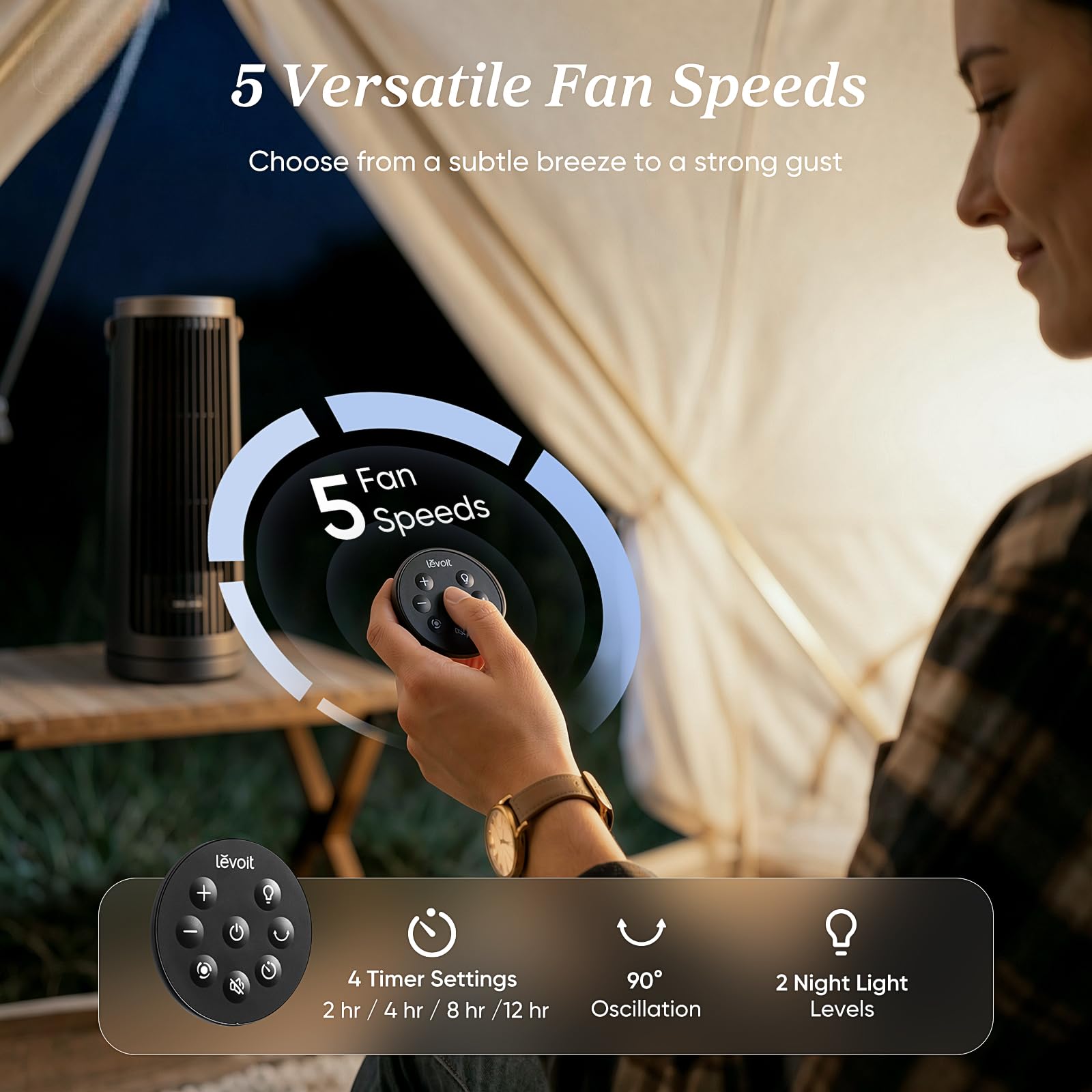 Levoit Windi Mini Pro Portable Desk Tower Fan - Levoit