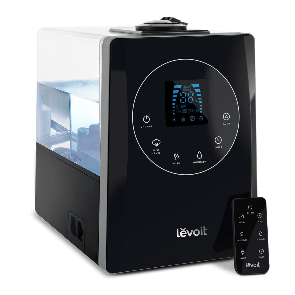 Levoit LV600HH Hybrid Ultrasonic Humidifier with control panel and remote