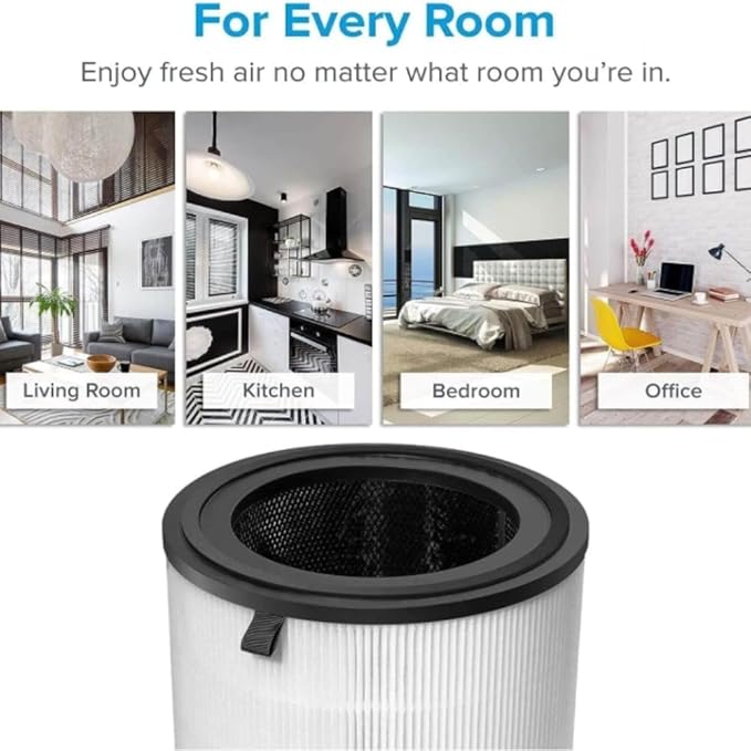 Levoit LV-H133 filter suitable for every room, including living room, kitchen, bedroom, and office, ensuring fresh air everywhere.